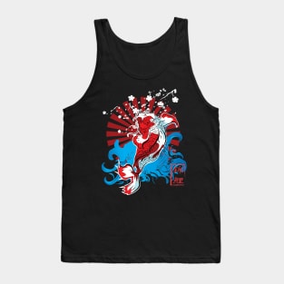 Black Red Illustrated Japanese Fish Tank Top